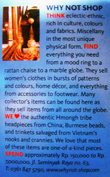 Objets Chinois dans la presse Article Why Not - Objets Chinois