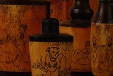 Tabatières Chinoises en OS Gravées à la main