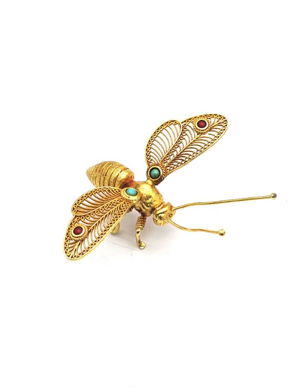 Cliquez sur la vignette pour agrandir et survolez la photo pour zoomer Ancien bijou de théâtre - Insecte - Empereur et impératrice - Abeille 2