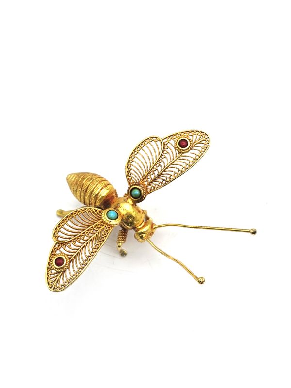 Cliquez sur la vignette pour agrandir et survolez la photo pour zoomer Ancien bijou de théâtre - Insecte - Empereur et impératrice - Abeille 3