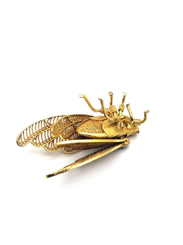 Cliquez sur la vignette pour agrandir et survolez la photo pour zoomer Ancien bijou de théâtre - Insecte - Empereur et impératrice - Cigale 3