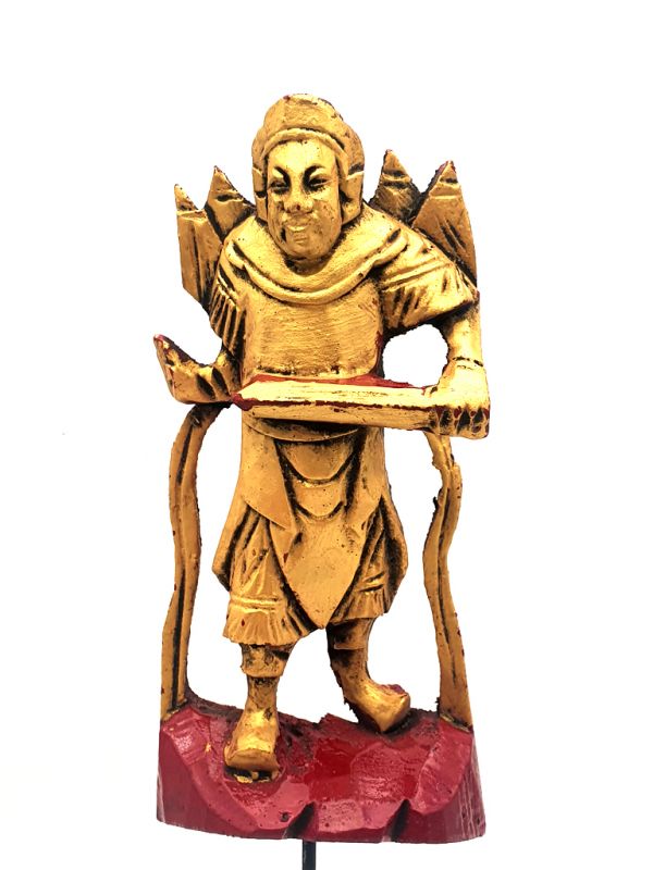 Ancien bois Chinois époque Qing Guerrier