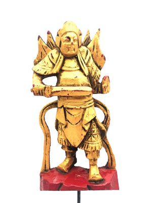 Ancien bois Chinois époque Qing Guerrier 2