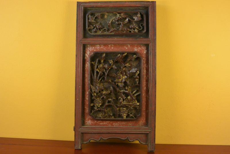 Ancien Grand Bois de Chine Oiseaux 1