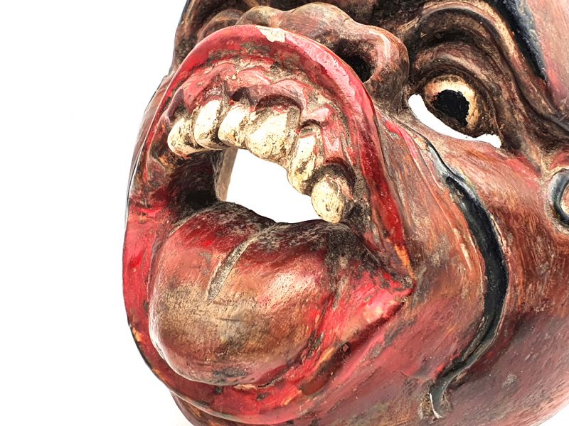 Cliquez sur la vignette pour agrandir et survolez la photo pour zoomer Ancien masque de Java (80 ans) - Théâtre indonésien - Masque Topeng Javanais - Clown 2 2