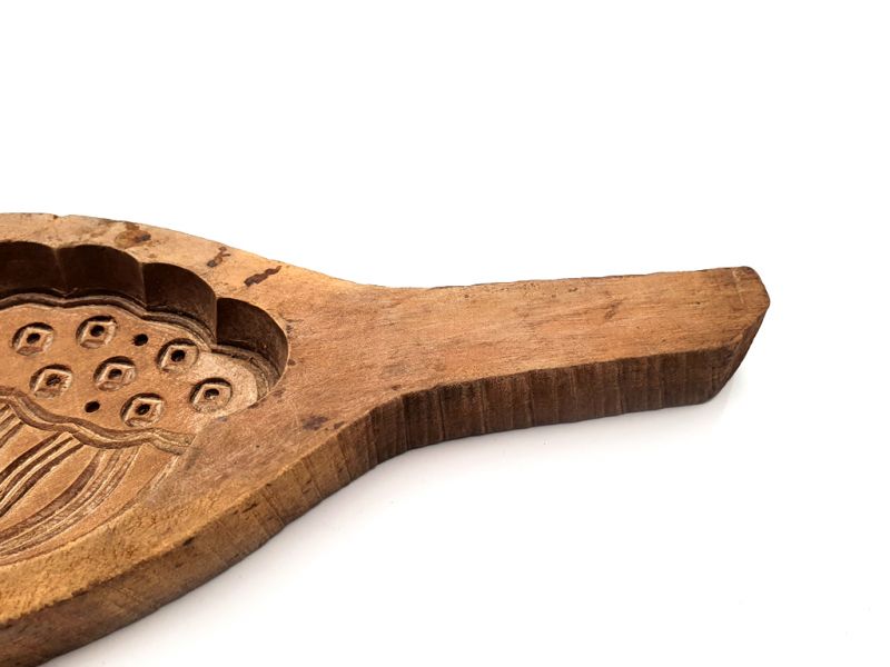 Cliquez sur la vignette pour agrandir et survolez la photo pour zoomer Ancien Moule Chinois en Bois Fleur chinoise - Lotus 3