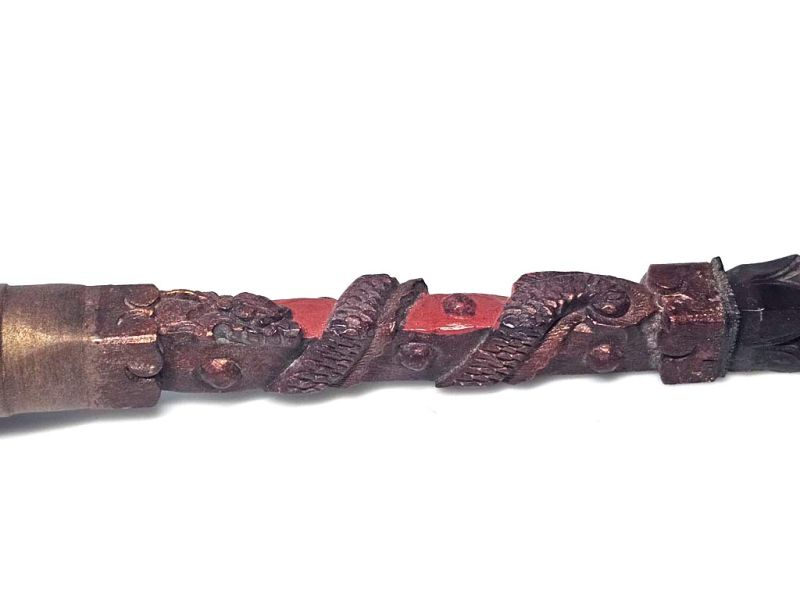 Cliquez sur la vignette pour agrandir et survolez la photo pour zoomer Ancien Pinceau à Manche Dragon Sculpté – Légendes Calligraphiques de la Dynastie Qing 3