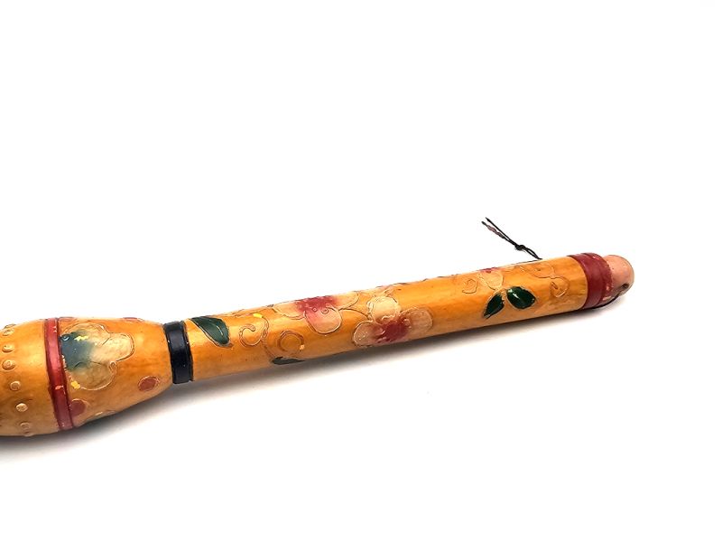 Cliquez sur la vignette pour agrandir et survolez la photo pour zoomer Ancien pinceau chinois en Bois - Années 80 - Fleurs 3