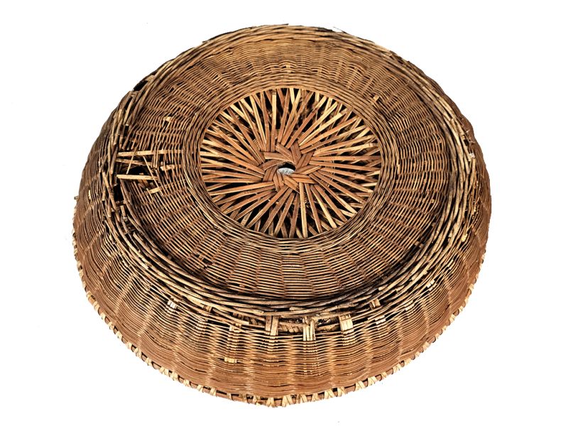 Cliquez sur la vignette pour agrandir et survolez la photo pour zoomer Ancien plateau chinois tressée - Vannerie - Abimé - Réduction 4