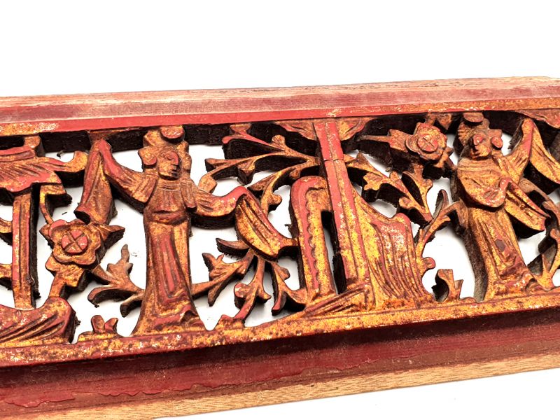 Cliquez sur la vignette pour agrandir et survolez la photo pour zoomer Ancienne plaque en Bois - Dynastie Qing - Les dames de cour 2