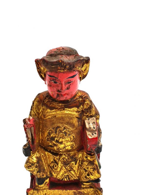 Cliquez sur la vignette pour agrandir et survolez la photo pour zoomer Ancienne reproduction - Petite Statue votive Chinoise - Dignitaire chinois 2