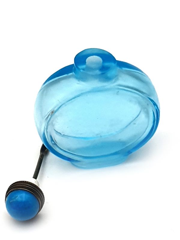 Cliquez sur la vignette pour agrandir et survolez la photo pour zoomer Ancienne tabatière chinoise - Verre soufflé - Bleu ciel 3