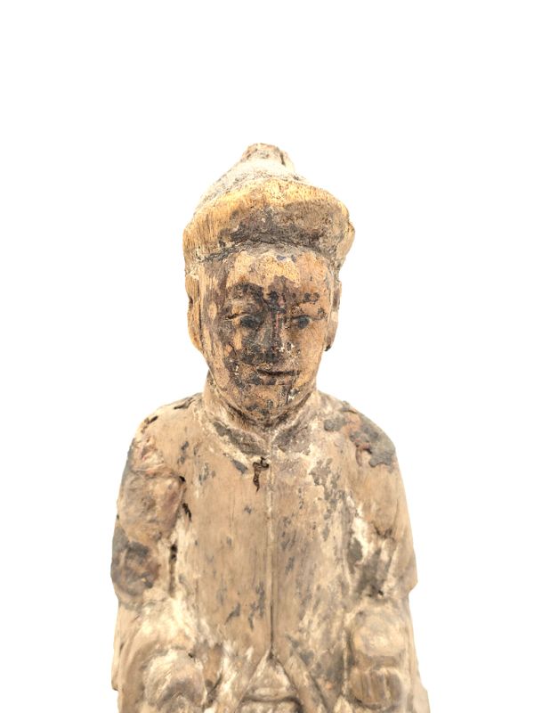 Cliquez sur la vignette pour agrandir et survolez la photo pour zoomer Art Sacré Chinois - Femme Vénérable en Bois Peint 2