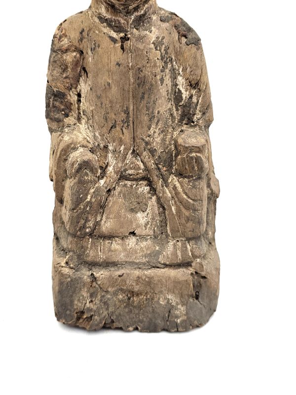 Cliquez sur la vignette pour agrandir et survolez la photo pour zoomer Art Sacré Chinois - Femme Vénérable en Bois Peint 3