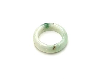 Bague en Jade - Vert Translucide tacheté - Taille: 52