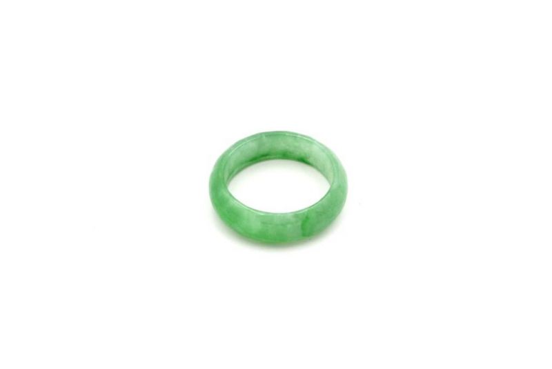 Bague en Jade Vert Translucide - Taille: 58