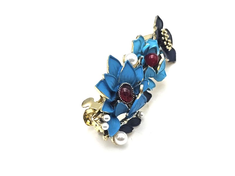 Cliquez sur la vignette pour agrandir et survolez la photo pour zoomer Barrette chinoise en émail - Cloisonnée - Fleurs 3