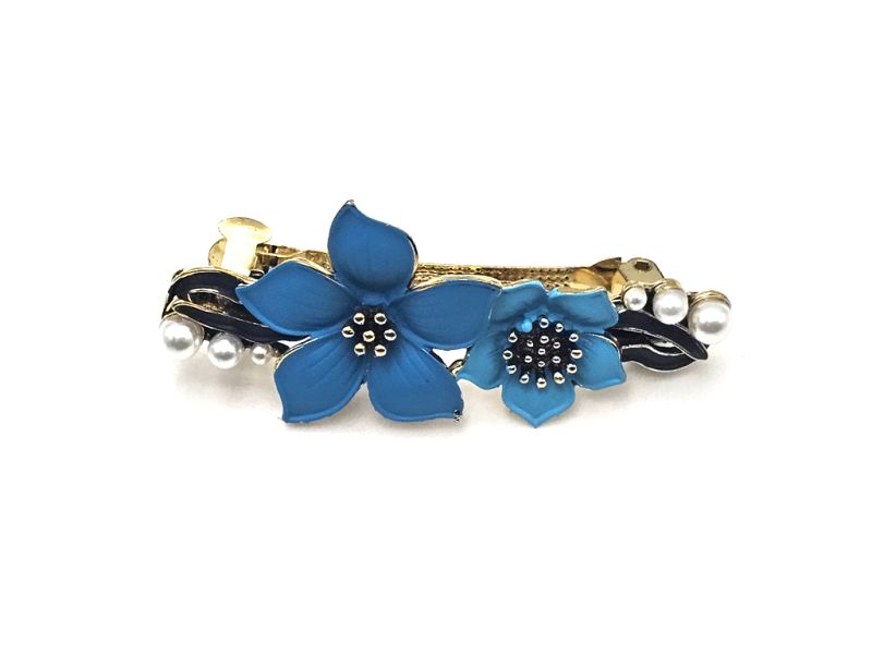 Cliquez sur la vignette pour agrandir et survolez la photo pour zoomer Barrette chinoise en émail - Cloisonnée - La double fleurs 3