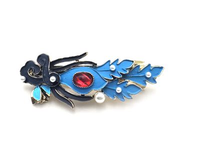 Barrette chinoise en émail - Cloisonnée - Le phénix