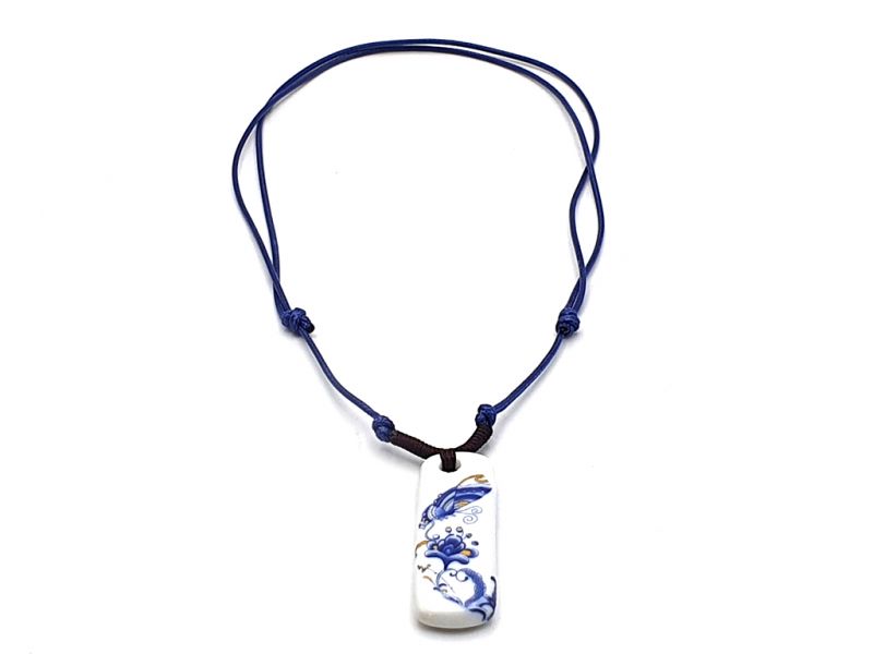 Cliquez sur la vignette pour agrandir et survolez la photo pour zoomer Bijoux Céramique - Collection Blanc Bleu - Collier - Chine - Papillon 3