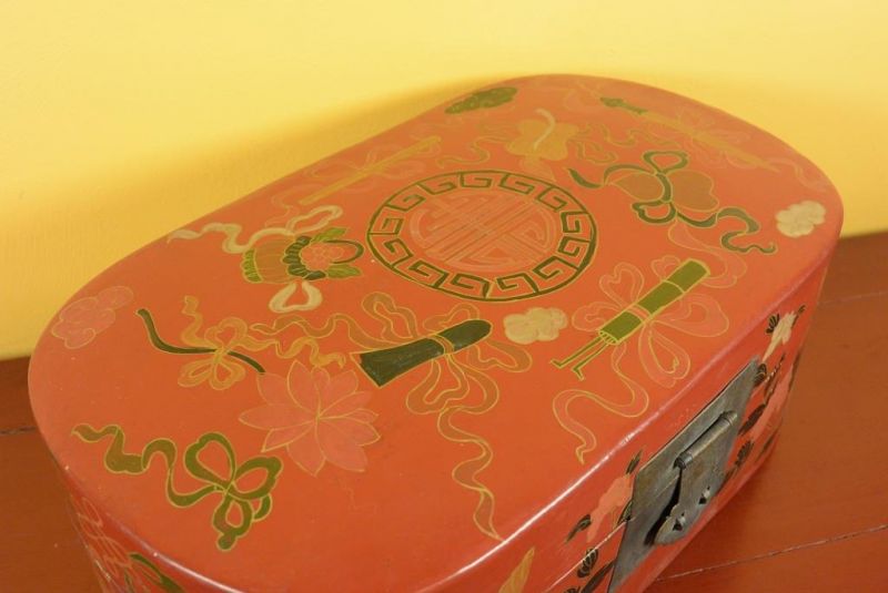 Cliquez sur la vignette pour agrandir et survolez la photo pour zoomer Boite en Laque Chinoise - Rouge 3