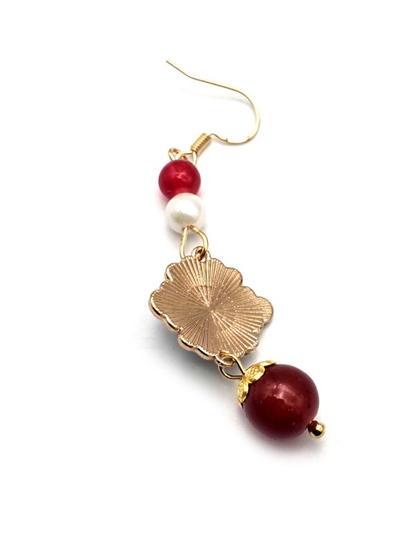 Cliquez sur la vignette pour agrandir et survolez la photo pour zoomer Boucles d'oreilles chinoises en émail - Cloisonné - Fleur 5