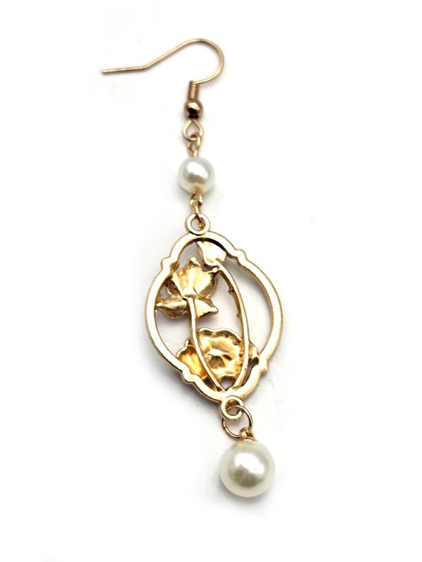 Cliquez sur la vignette pour agrandir et survolez la photo pour zoomer Boucles d'oreilles chinoises en émail - Cloisonné - La fleur de lotus 4