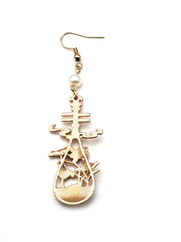 Cliquez sur la vignette pour agrandir et survolez la photo pour zoomer Boucles d'oreilles chinoises en émail - Cloisonné - Les lotus de l'étang 4