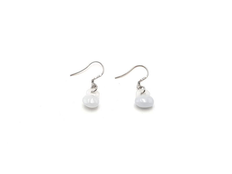Cliquez sur la vignette pour agrandir et survolez la photo pour zoomer Boucles D'oreilles Jade - catégorie A - Avec Certificat - Gourde du bonheur 2
