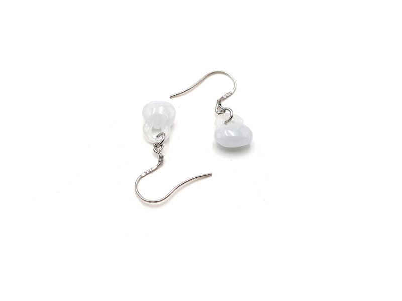 Cliquez sur la vignette pour agrandir et survolez la photo pour zoomer Boucles D'oreilles Jade - catégorie A - Avec Certificat - Gourde du bonheur 3