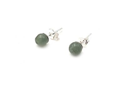 Boucles D'oreilles Jade - catégorie A - Avec Certificat - Petite perles de jade - 6mm - vert Boucles D'oreilles Jade - catégorie A - Avec Certificat - Petite perles de jade - 6mm - vert