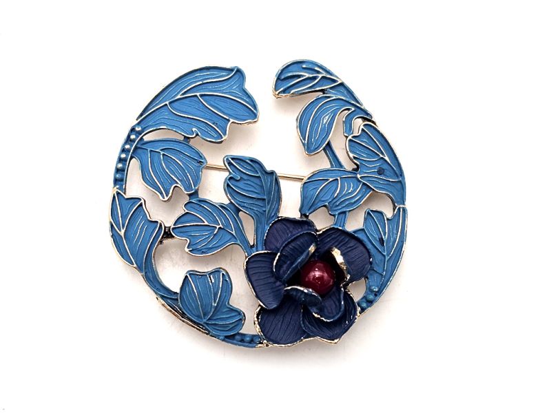 Cliquez sur la vignette pour agrandir et survolez la photo pour zoomer Broche chinoise en émail - Cloisonnée - La fleur 3
