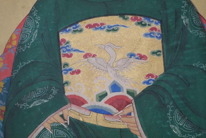 Cliquez sur la vignette pour agrandir et survolez la photo pour zoomer Couple d'ancêtres chinois Ming Peinture Chinoise Vert 5