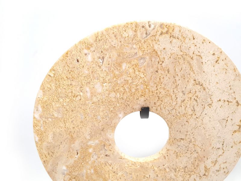 Cliquez sur la vignette pour agrandir et survolez la photo pour zoomer Disque Bi en Jade des montages - Pierre du Mont Lushan - Beige style ancien 3