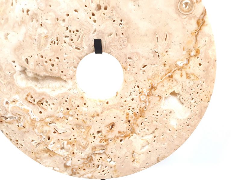 Cliquez sur la vignette pour agrandir et survolez la photo pour zoomer Disque Bi en Jade des montages - Pierre du Mont Lushan - Beige style ancien 4