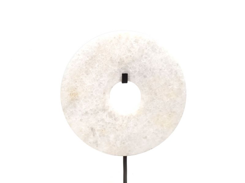 Disque Bi en Jade des montages - Pierre du Mont Lushan - Blanc