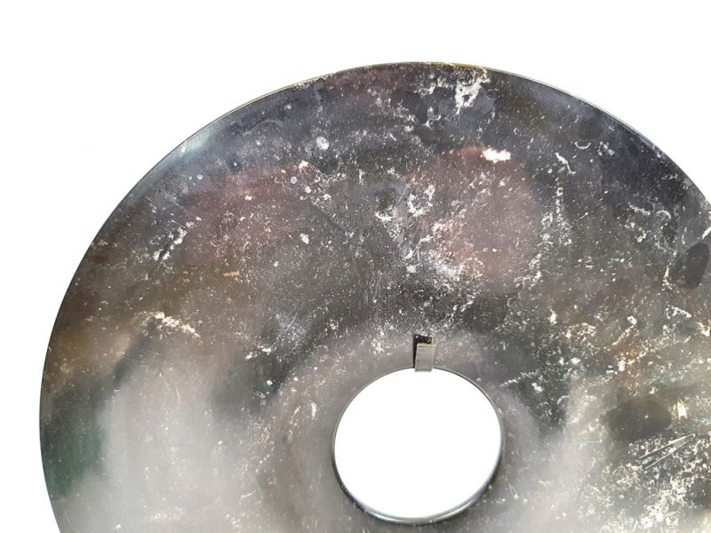 Cliquez sur la vignette pour agrandir et survolez la photo pour zoomer Disque Bi en Jade des montages - Pierre du Mont Lushan - Noir 3