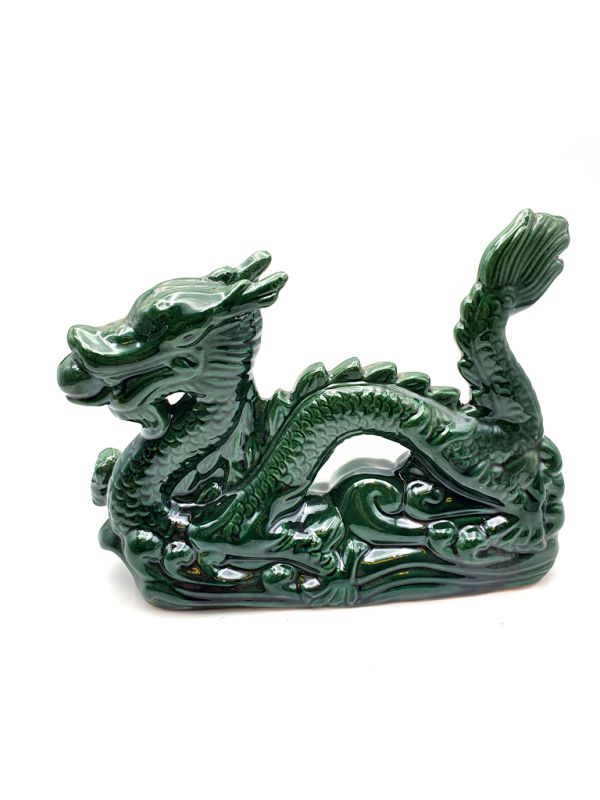 Cliquez sur la vignette pour agrandir et survolez la photo pour zoomer Dragon en porcelaine - Grand dragon vert 2