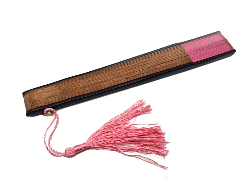 Cliquez sur la vignette pour agrandir et survolez la photo pour zoomer Éventail Asiatique - Peint à la main - Fleurs de cerisier - Rose 3