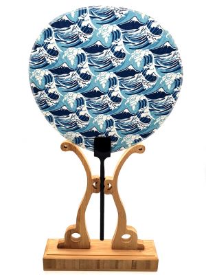 Éventail Japonais - Uchiwa - Bois et Tissu - La Grande Vague de Kanagawa Éventail Japonais - Uchiwa - Bois et Tissu - La Grande Vague de Kanagawa