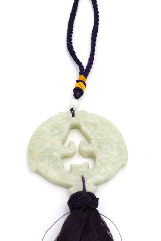 Cliquez sur la vignette pour agrandir et survolez la photo pour zoomer Feng Shui Chic Pompon en Jade Violet Poisson 2