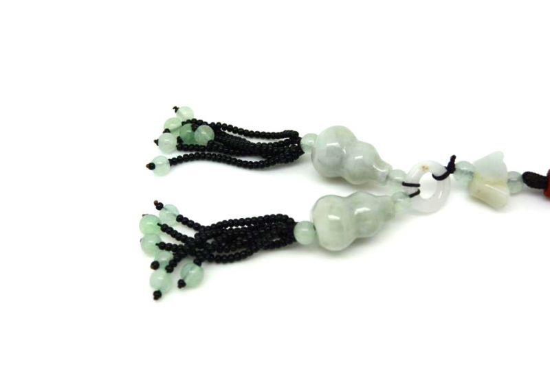 Cliquez sur la vignette pour agrandir et survolez la photo pour zoomer Feng Shui en Jade catégorie A Double gourdes Wu lou 3