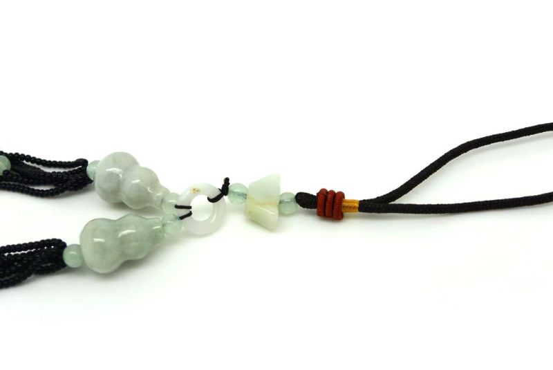 Cliquez sur la vignette pour agrandir et survolez la photo pour zoomer Feng Shui en Jade catégorie A Double gourdes Wu lou 4