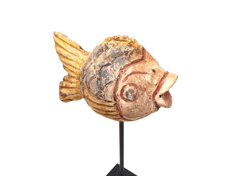 Cliquez sur la vignette pour agrandir et survolez la photo pour zoomer Grande Statue de Poisson Feng Shui en bois 4