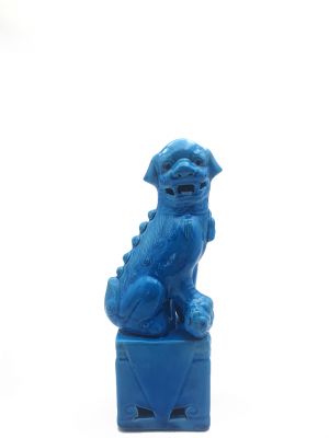 Chien Fu en porcelaine Bleu ciel