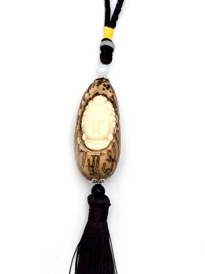 Ivoire végétal FengShui Tête déesse Guan Yin