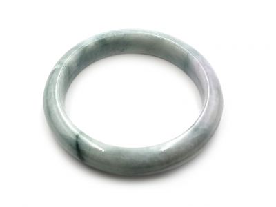 Jonc en Jade - Bracelet en Jade - catégorie A - Avec Certificat - Blanc et vert tacheté Jonc en Jade - Bracelet en Jade - catégorie A - Avec Certificat - Blanc et vert tacheté
