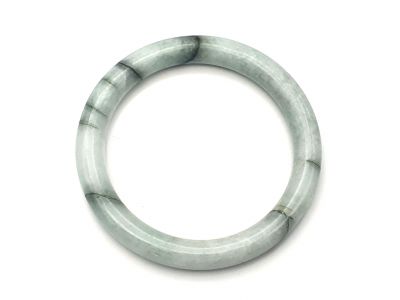 Jonc en Jade véritable - Bracelet Jade - Boutique Jade - 5,65cm - Blanc tâches vertes Jonc en Jade véritable - Bracelet Jade - Boutique Jade - 5,65cm - Blanc tâches vertes