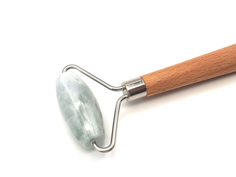 Cliquez sur la vignette pour agrandir et survolez la photo pour zoomer Médecine chinoise - Jade roller simple en véritable Jade - Vert Pomme et Blanc 2