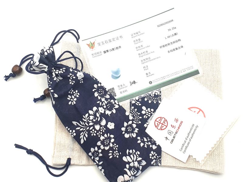 Cliquez sur la vignette pour agrandir et survolez la photo pour zoomer Médecine chinoise - Jade roller simple en véritable Jade - Vert Pomme et Blanc 4